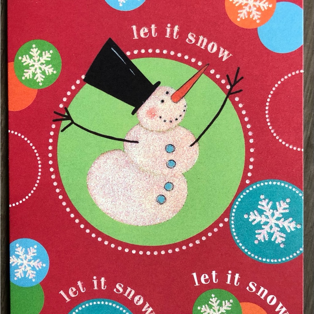 Papyrus Red and Green Snowman Holiday Card